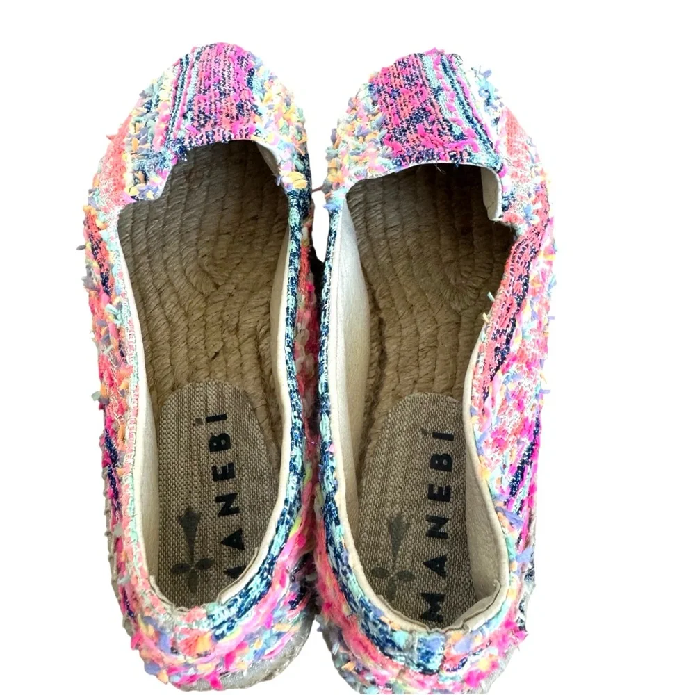 Manebi Platform Espadrilles Fluorescent Tweed